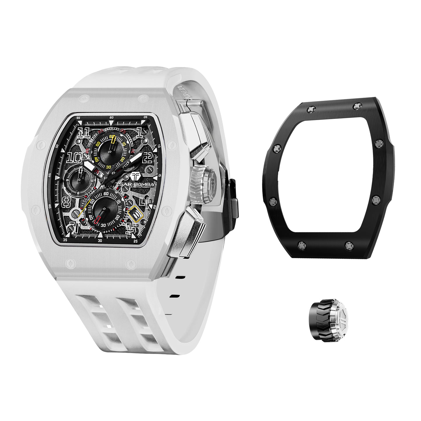 Atomic-Interchangeable Ceramic Edition For each ceramic watch purchase, you will receive a complimentary random bezel and crown.