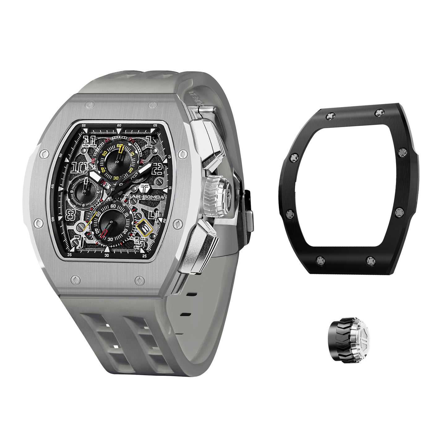 Atomic-Interchangeable Ceramic Edition For each ceramic watch purchase, you will receive a complimentary random bezel and crown.