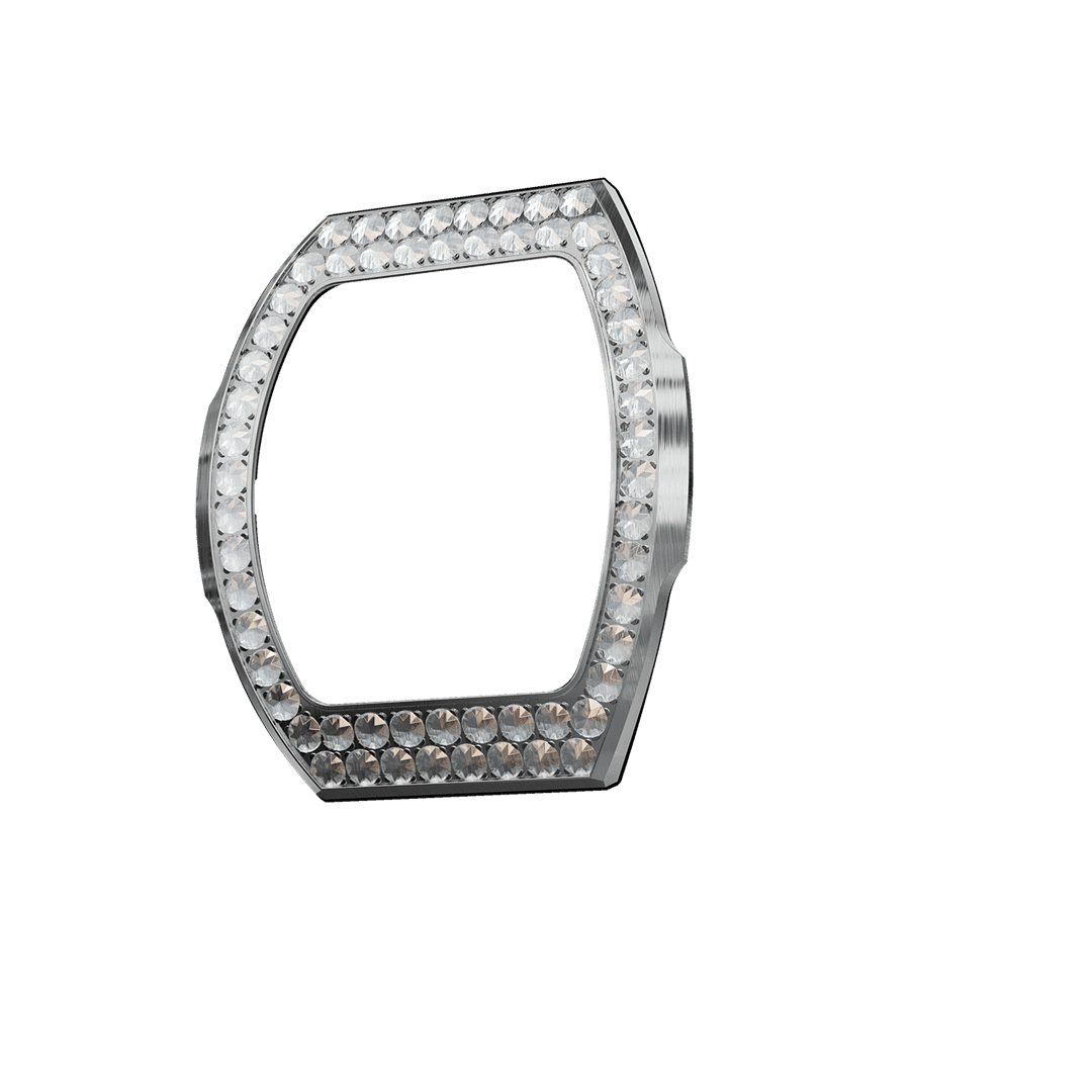 Atomic Collection Interchangeable Bezel Cubic Zirconium Big Round White