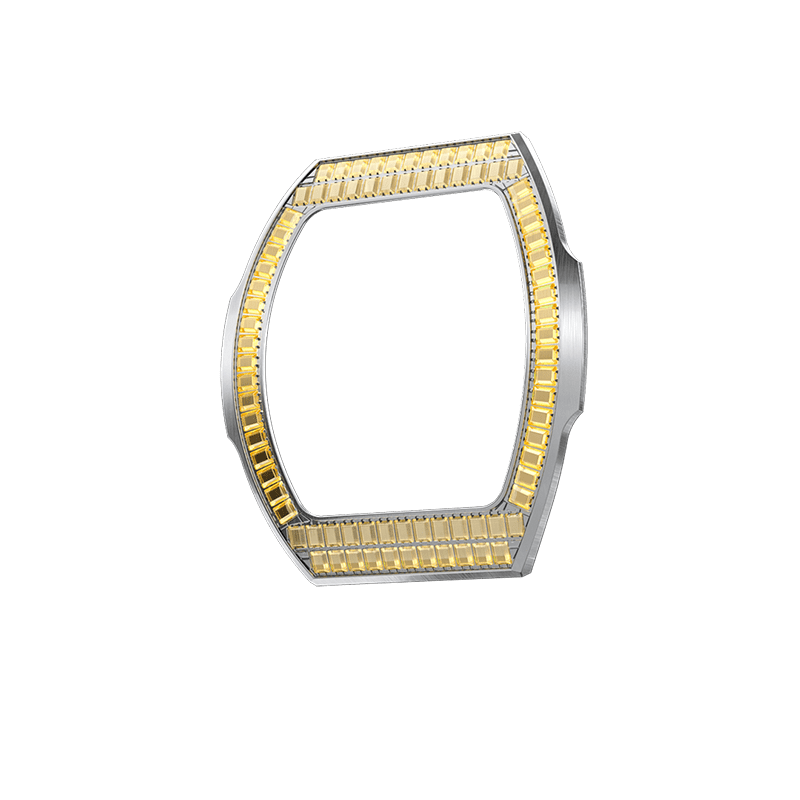 Atomic Collection Interchangeable Bezel Cubic Zirconium Square Gold