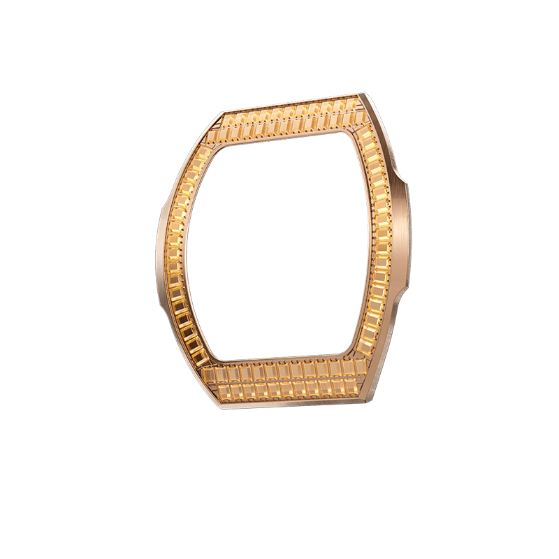 Atomic Collection Interchangeable Bezel Cubic Zirconium Square Rose Gold