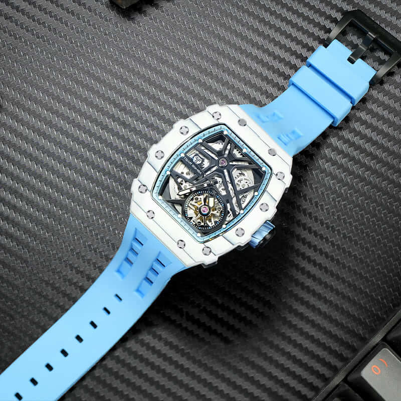 Carbon Fiber Automatic Watch TB8209CF--Watch-$300-$500, all, Carbon Fiber, Mechanical, Mechanical duke, Summer Collection-Tsarbomba