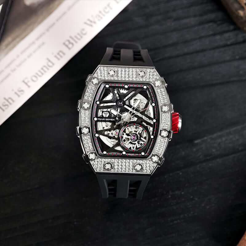 Diamond Like Cubic Zirconia Automatic Watch TB8209D---$500-$700, all, D, Mechanical, Mechanical duke, Summer Collection-Tsarbomba