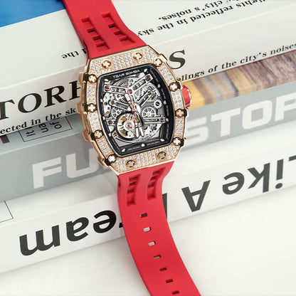 Diamond Like Cubic Zirconia Automatic Watch TB8208D---$300-$500, all, D, Mechanical, Summer Collection-Tsarbomba