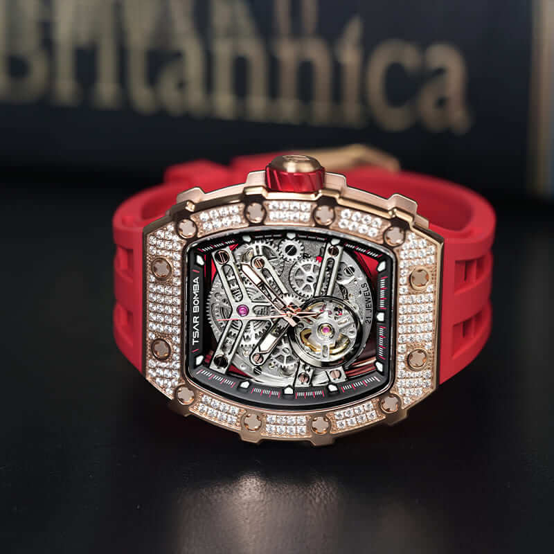 Diamond Like Cubic Zirconia Automatic Watch TB8208D---$300-$500, all, D, Mechanical, Summer Collection-Tsarbomba