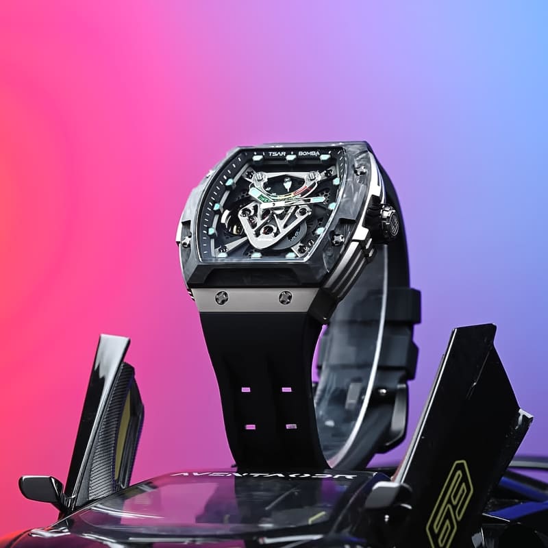 Interchangeable Strap Automatic Watch TB8216--Watch-all, Carbon Fiber, interchangeable, Mechanical-Tsarbomba