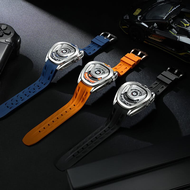 Interchangeable Chivalry Automatic Watch TB8213--Watch-$500-$700, all, Carbon Fiber, interchangeable, Mechanical, Stainless Steel Watch-Tsarbomba