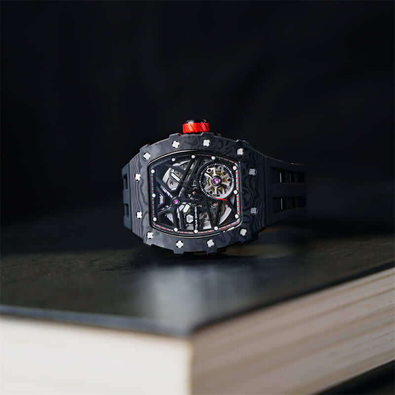 Carbon Fiber Automatic Watch TB8209CF--Watch-$300-$500, all, Carbon Fiber, Mechanical, Mechanical duke, Summer Collection-Tsarbomba