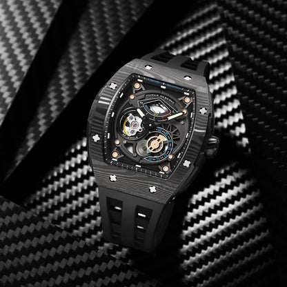 Carbon Fiber Kinetic Energy Display Automatic Watch TB8210CF---$500-$700, all, Carbon Fiber, Mechanical, Summer Collection-Tsarbomba