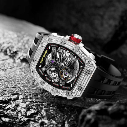 Diamond Like Cubic Zirconia Automatic Watch TB8208D---$300-$500, all, D, Mechanical, Summer Collection-Tsarbomba