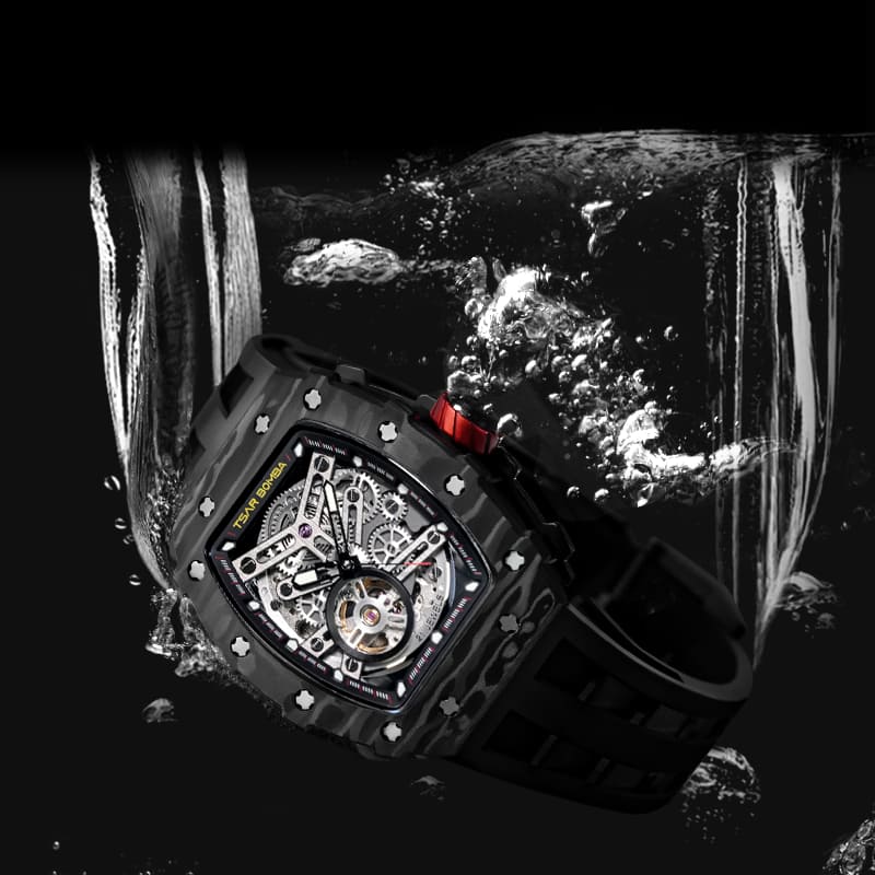 Carbon Fiber Automatic Watch TB8208CF--Watch-$300-$500, all, Carbon Fiber, Mechanical, Summer Collection-Tsarbomba