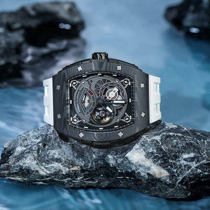 Carbon Fiber Kinetic Energy Display Automatic Watch TB8210CF---$500-$700, all, Carbon Fiber, Mechanical, Summer Collection-Tsarbomba