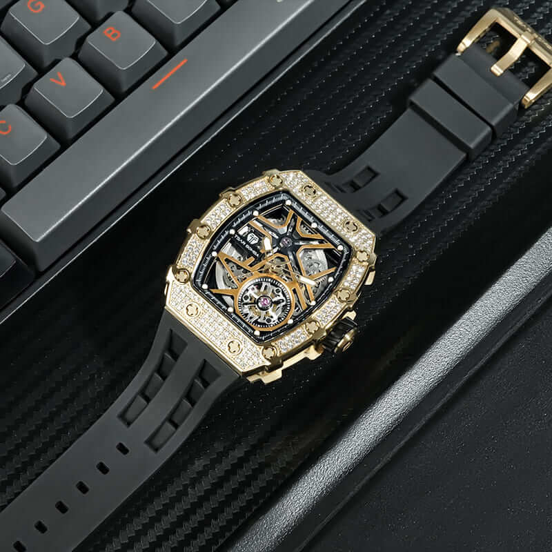 Diamond Like Cubic Zirconia Automatic Watch TB8209D---$500-$700, all, D, Mechanical, Mechanical duke, Summer Collection-Tsarbomba