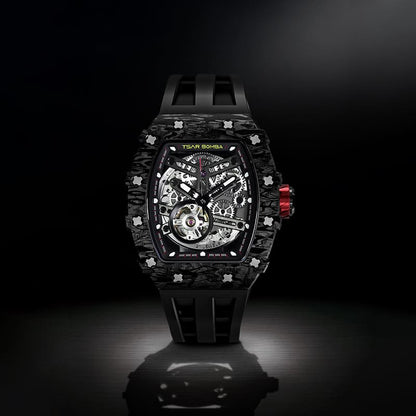 Carbon Fiber Automatic Watch TB8208CF--Watch-$300-$500, all, Carbon Fiber, Mechanical, Summer Collection-Tsarbomba