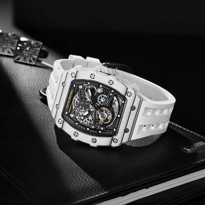 Carbon Fiber Automatic Watch TB8208CF--Watch-$300-$500, all, Carbon Fiber, Mechanical, Summer Collection-Tsarbomba