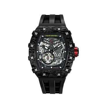 Carbon Fiber Automatic Watch TB8208CF--Watch-$300-$500, all, Carbon Fiber, Mechanical, Summer Collection-Tsarbomba