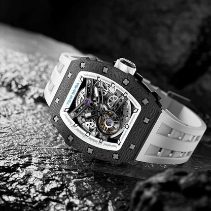 Carbon Fiber Automatic Watch TB8208CF--Watch-$300-$500, all, Carbon Fiber, Mechanical, Summer Collection-Tsarbomba