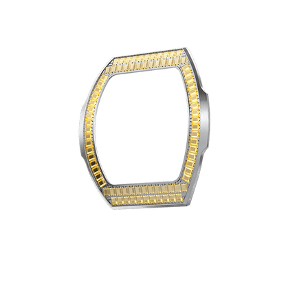 Atomic Collection Interchangeable Bezel Cubic Zirconium Square Gold