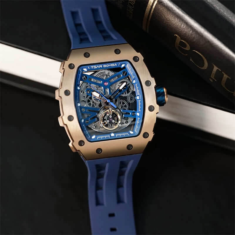 Elemental Series-Automatic Watch TB8208A Gold Blue-5