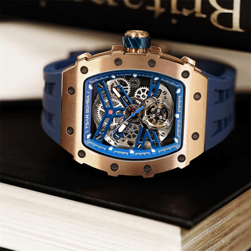 Elemental Series-Automatic Watch TB8208A Gold Blue-6