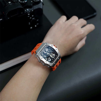 Elemental Series-Automatic Watch TB8209A Silver Orange-4